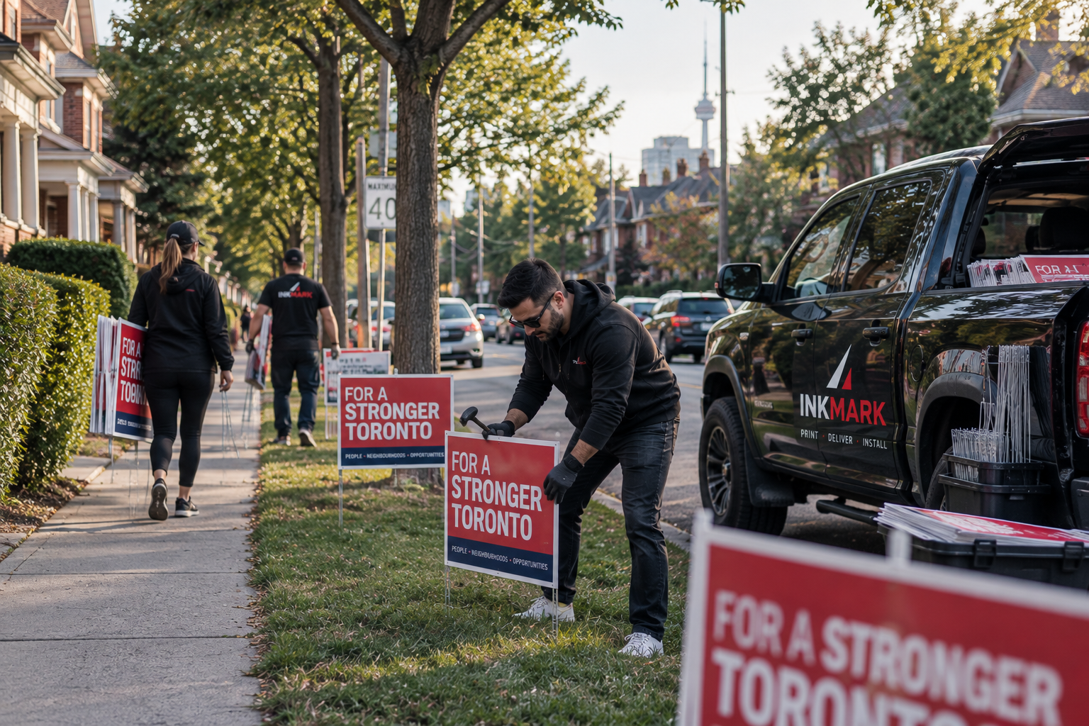 Campaign sign deployment managed through INKMARK
