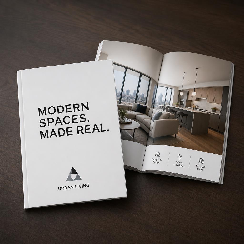 Custom printed marketing brochures